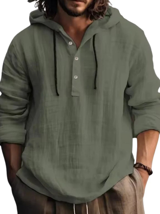 Olive Green Hooded Pullover